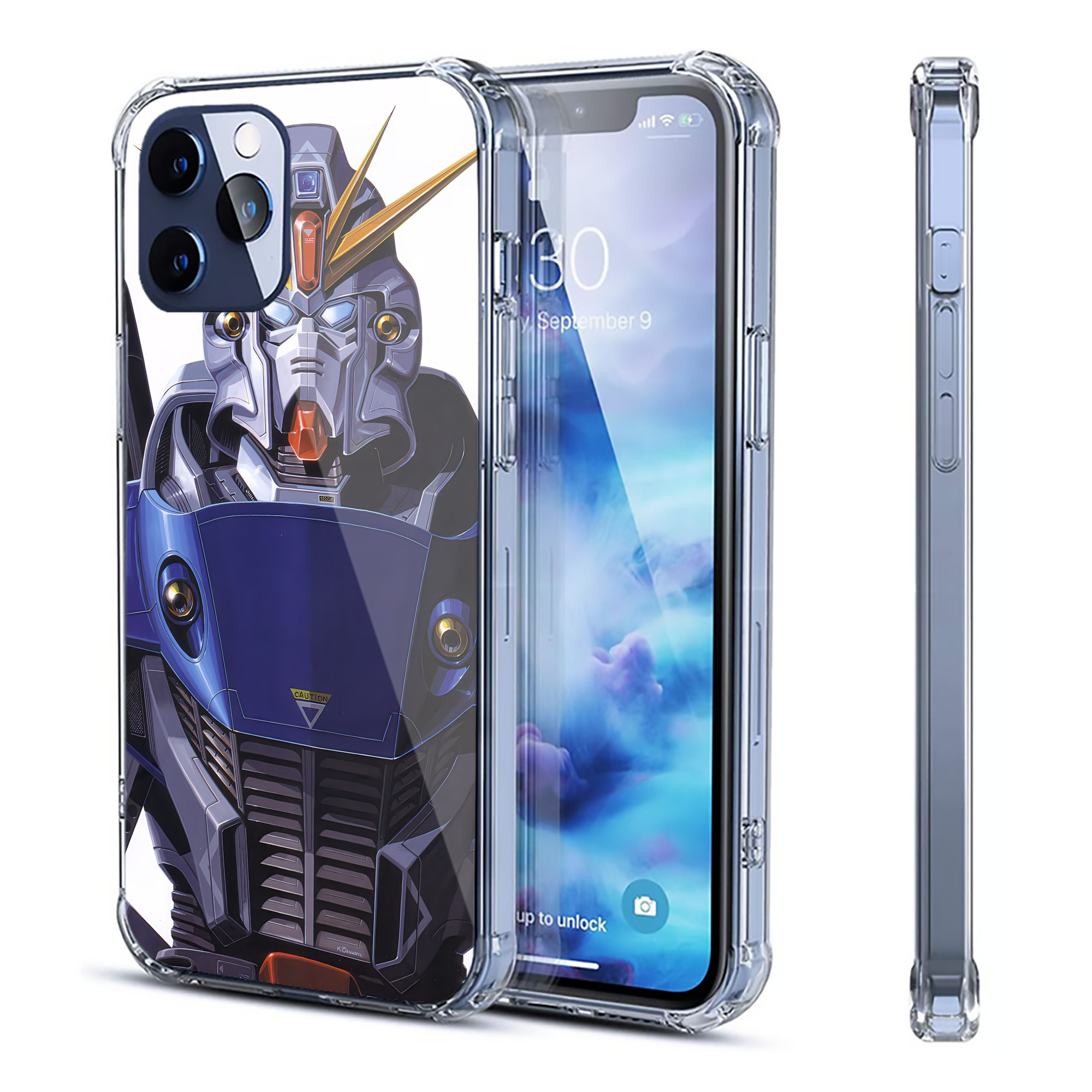 （画像用） 機動戦士ガンダム Mobile Suit Gundam 【iPhone 12シリーズ対応】透明スマホケース（クリアソフトケース）